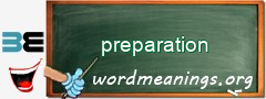 WordMeaning blackboard for preparation